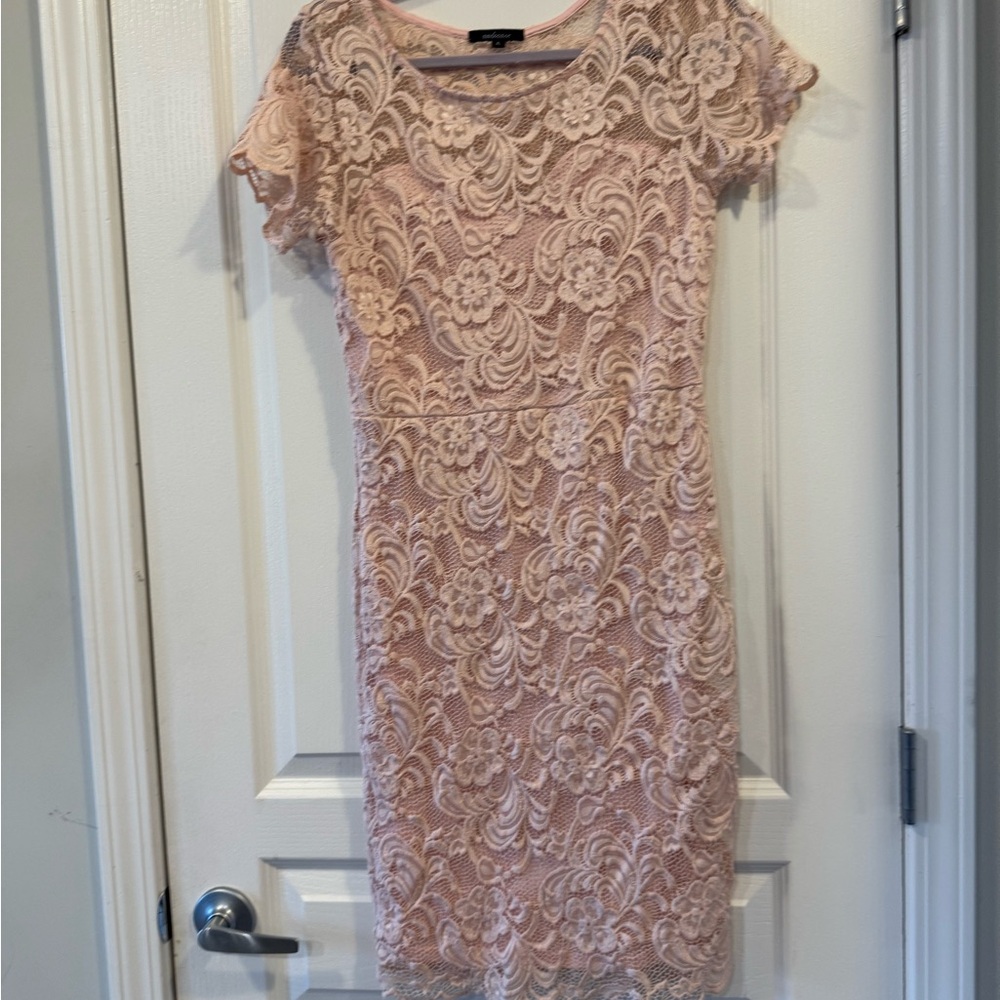 Elegant Lace Pink Dress Junior size XL